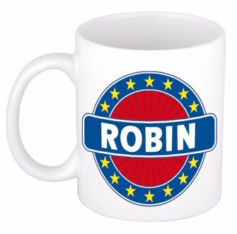 Bellatio Decorations Robin naam koffie mok / beker 300 ml - namen mokken Multikleur