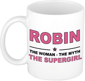 Bellatio Decorations Robin The woman, The myth the supergirl pensioen cadeau mok/beker 300 ml