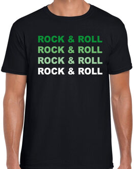 Bellatio Decorations Rock and roll feest t-shirt zwart voor heren 2XL