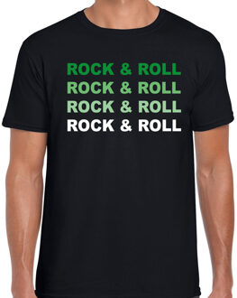 Bellatio Decorations Rock and roll feest t-shirt zwart voor heren