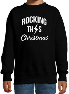 Bellatio Decorations Rocking this Christmas foute Kerstsweater / Kersttrui zwart voor kinderen 14-15 jaar (170/176) - kerst truien kind