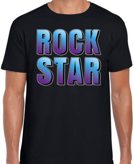 Bellatio Decorations Rockstar fun tekst t-shirt zwart heren 2XL