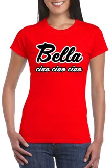 Bellatio Decorations Rode bankovervaller Bella Ciao t-shirt voor dames 2XL - Feestshirts Rood