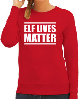 Bellatio Decorations Rode foute Kersttrui/ Kerstkleding Elf lives matter voor dames 2XL - kerst truien Rood