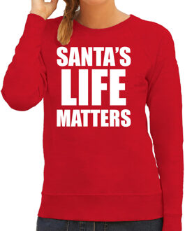 Bellatio Decorations Rode foute Kersttrui/ Kerstkleding Santas life matters voor dames 2XL - kerst truien Rood