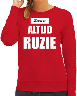 Bellatio Decorations Rode foute kersttrui / sweater Kerst is: altijd ruzie outfit dames Rood