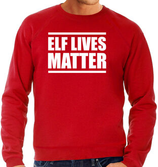 Bellatio Decorations Rode Kersttrui/ Kerstkleding Elf lives matter voor heren 2XL - kerst truien Rood