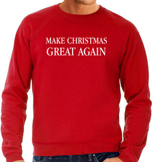 Bellatio Decorations Rode Kersttrui/ Kerstkleding Make Christmas great again voor heren 2XL - kerst truien Rood