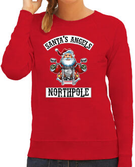 Bellatio Decorations Rode Kersttrui / Kerstkleding Santas angels Northpole voor dames 2XL - kerst truien Rood