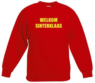 Bellatio Decorations Rode Sinterklaas trui / sweater Welkom Sinterklaas voor kinderen 12-13 jaar (152/164) - Carnavalskostuums Multikleur