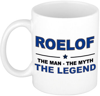 Bellatio Decorations Roelof cadeau mok - man myth legend - naam koffiemok / beker - wit en blauw - 300 ml