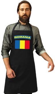 Bellatio Decorations Roemenie vlag barbecueschort/ keukenschort zwart volwassenen