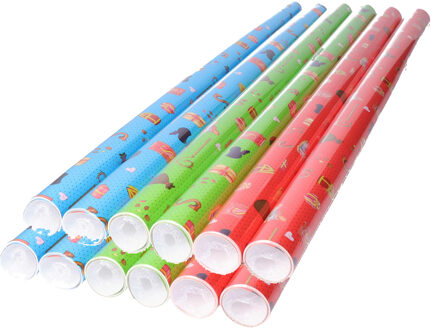 Bellatio Decorations Rollen inpakpapier/cadeaupapier - 12x stuks - Sinterklaas - 250 x 70 cm - papier