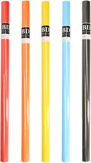 Bellatio Decorations Rollen inpakpapier/cadeaupapier - 5x stuks - feest/verjaardag - 200 x 70 cm - papier - uni kleuren