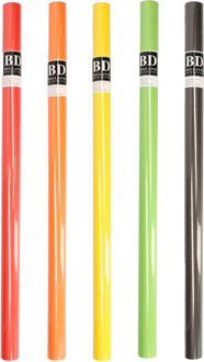 Bellatio Decorations Rollen inpakpapier/cadeaupapier - 5x stuks - feest/verjaardag - 200 x 70 cm - papier - uni kleuren