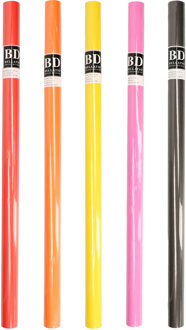 Bellatio Decorations Rollen inpakpapier/cadeaupapier - 5x stuks - feest/verjaardag - 200 x 70 cm - papier - uni kleuren