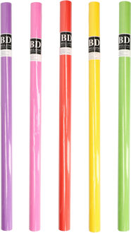 Bellatio Decorations Rollen inpakpapier/cadeaupapier - 5x stuks - feest/verjaardag - 200 x 70 cm - papier - uni kleuren