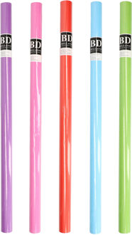 Bellatio Decorations Rollen inpakpapier/cadeaupapier - 5x stuks - feest/verjaardag - 200 x 70 cm - papier - uni kleuren