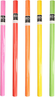 Bellatio Decorations Rollen inpakpapier/cadeaupapier - 5x stuks - feest/verjaardag - 200 x 70 cm - papier - uni kleuren