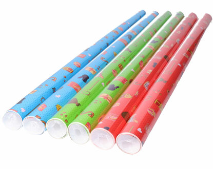 Bellatio Decorations Rollen inpakpapier/cadeaupapier - 6x stuks - Sinterklaas - 250 x 70 cm - papier Multi