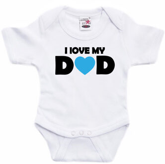 Bellatio Decorations rompertje - i love my dad - wit - kraam/vaderdag cadeau 56 (1-2 maanden)