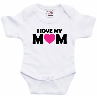 Bellatio Decorations Rompertje - i love my mom - wit - kraam/moederdag cadeau 80 (9-12 maanden)