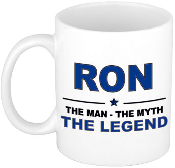 Bellatio Decorations Ron The man, The myth the legend collega kado mokken/bekers 300 ml Donkerblauw