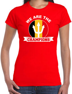 Bellatio Decorations Rood Belgie fan t-shirt voor dames - we are the champions - Belgische supporter / EK/ WK shirt / outfit 2XL