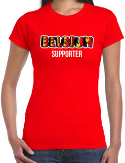 Bellatio Decorations Rood Belgium fan t-shirt voor dames - Belgium supporter - Belgie supporter - EK/ WK shirt / outfit 2XL