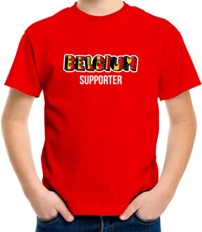 Bellatio Decorations Rood Belgium fan t-shirt voor kinderen - Belgium supporter - Belgie supporter - EK/ WK shirt / outfit L (146-152)