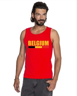 Bellatio Decorations Rood Belgium supporter mouwloos shirt heren - Belgie singlet shirt/ tanktop 2XL