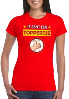 Bellatio Decorations Rood feest shirt - Je bent een toppertje met duim omhoog voor dames M
