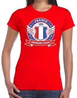 Bellatio Decorations Rood France drinking team t-shirt dames