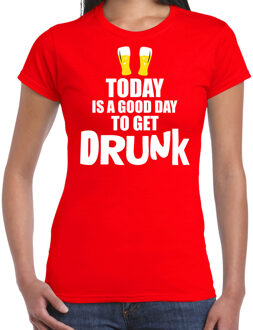 Bellatio Decorations Rood fun t-shirt good day to get drunk - dames -  Drank / festival shirt / outfit / kleding XL
