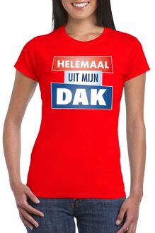 Bellatio Decorations Rood Helemaal uit mijn dak t-shirt voor dames - Party t-shirts 2XL