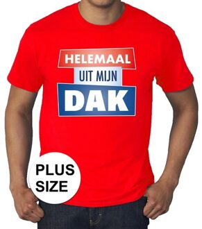 Bellatio Decorations Rood Helemaal uit mijn dak t-shirt voor heren - Party t-shirts plus size 3XL