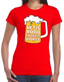Bellatio Decorations Rood Het is rood en heeft dorst t-shirt dames M