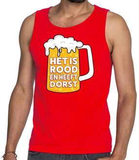 Bellatio Decorations Rood Het is rood en heeft dorst tanktop / mouwloos shirt heren M