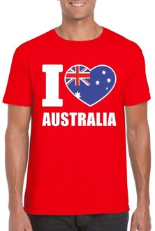 Bellatio Decorations Rood I love Australie fan shirt heren S