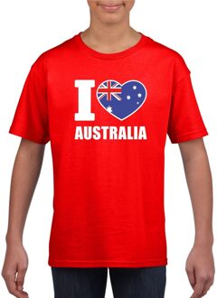 Bellatio Decorations Rood I love Australie fan shirt kinderen L (146-152)