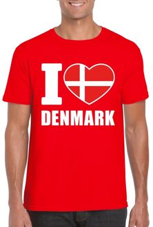 Bellatio Decorations Rood I love Denemarken fan shirt heren 2XL