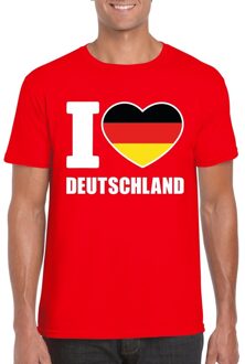 Bellatio Decorations Rood I love Duitsland fan shirt heren