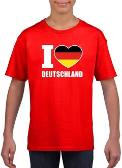 Bellatio Decorations Rood I love Duitsland fan shirt kinderen L (146-152)