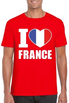 Bellatio Decorations Rood I love Frankrijk fan shirt heren 2XL