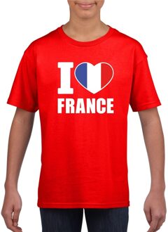 Bellatio Decorations Rood I love Frankrijk fan shirt kinderen L (146-152)