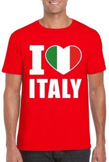 Bellatio Decorations Rood I love Italie fan shirt heren