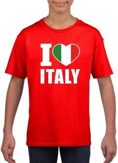 Bellatio Decorations Rood I love Italie fan shirt kinderen L (146-152)