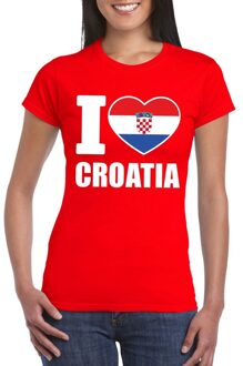 Bellatio Decorations Rood I love Kroatie fan shirt dames L