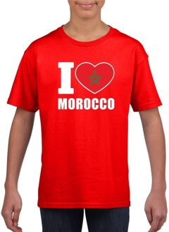 Bellatio Decorations Rood I love Marokko fan shirt kinderen L (146-152)