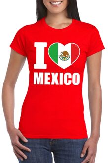 Bellatio Decorations Rood I love Mexico fan shirt dames S